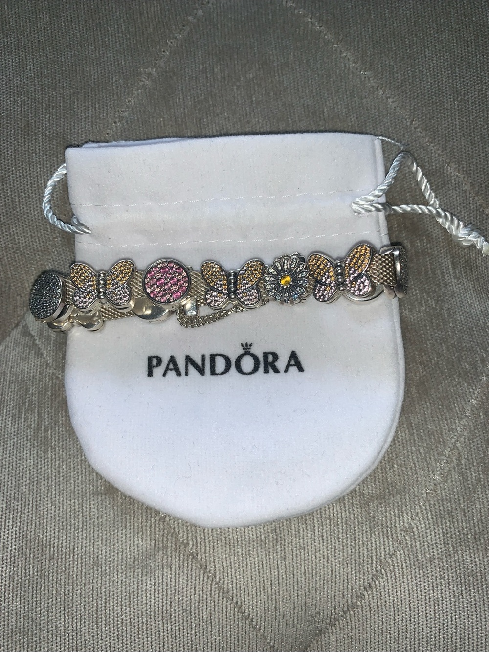 Pandora Silver  Women Bracelet with Mixed Accent Discs  charms-